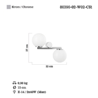 LUCEA 80390-02-W02-CR ODEN APLK E14X2