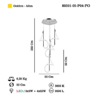 LUCEA 80391-05-P04-FG PARADAS 4 LU LEDLI ALTIN SARKIT 137W 3000K