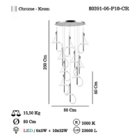 LUCEA 80391-06-P10-CR PARADAS 10 LU LEDLI KROM SARKIT 338W 3000K