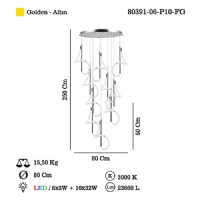 LUCEA 80391-06-P10-FG PARADAS 10 LU LEDLI ALTIN SARKIT 338W 3000K