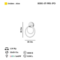 LUCEA 80391-07-W01-FG PARADAS LEDLI ALTIN APLIK 45W 3000K