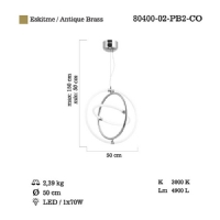 LUCEA 80400-02-PB2-CR ALMONTE B.BOY LEDLI 2 LI KROM AVIZE 70W 3000K