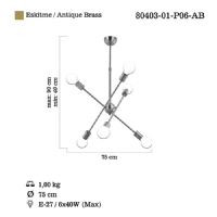 LUCEA 80403-01-P06-AB FANA 6 LI ESKITME AVIZE E27X6