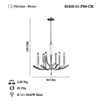 LUCEA 80408-01-P06-CR MONTESSO 6 LI KROM AVIZE 6XE14