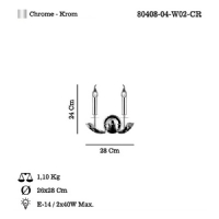 LUCEA 80408-04-W02-CR MONTESSO 2 LI KROM APLIK 2XE14