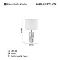 LUCEA 80410-02-TB1-CW SOLEN B.BOY ESKITME MASA LAMBASI 1XE27