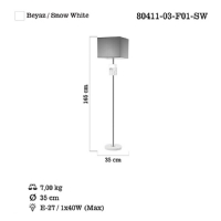 LUCEA 80411-03-F01-SW ROLCA KROM LAMBADER 1XE27