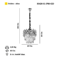 LUCEA 80426-01-P06-GD MOLINELLA 40 LIK ALTIN AVIZE 6XE14