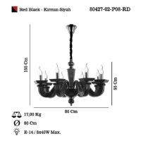 LUCEA 80427-02-P08-RD MONTEFANO 8 LI AVIZE 8XE14