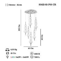 LUCEA 80432-03-P06-CR CERVIA 6 LI LEDLI SARKIT 145W 3000K