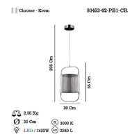 LUCEA 80453-02-PB1-CR BERCETO B.BOY LEDLI TEKLI SARKIT 32W 3000K