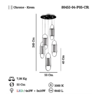 LUCEA 80453-04-P05-CR BERCETO LEDLI 5 LI SARKIT 92W 3000K