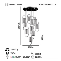 LUCEA 80453-05-P10-CR BERCETO LEDLI 10 LU SARKIT 178W 3000K