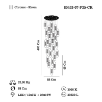 LUCEA 80453-07-P25-CR BERCETO LEDLI 25 LI SARKIT 436W 3000K