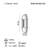 LUCEA 80453-08-W01-CR BERCETO LEDLI TEKLI APLIK 8W 3000K