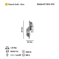 LUCEA 80454-07-W01-FG MIRANDOLA LEDLI APLIK 14W 3000K