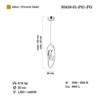 LUCEA 80459-01-P01-FG REMENA ALTIN LEDLI SARKIT 50W 3000K