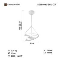 LUCEA 80460-01-P01-CF BENESSE KAHVE LEDLI SARKIT 50W 3000K