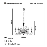 LUCEA 80461-01-P06-PB WAVES 6 LI KOBALT AVIZE 6XE14