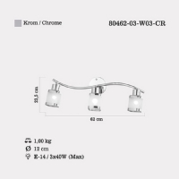 LUCEA 80462-03-W03-CR ALGO 3 LU APLIK 3*E14