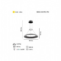 LUCEA 80551-02-P01-FG ALLOVA LEDLI ALTIN 60 LIK AVIZE 52W 3000K