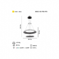 LUCEA 80551-03-PS2-FG ALLOVA LEDLI ALTIN 60+37 LIK AVIZE 52W+24W 3000K