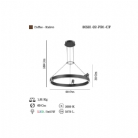 LUCEA 80581-02-PB1-CF CORTANA BUYUK YUVARLAK LEDLI KAHVE AVIZE 3000K