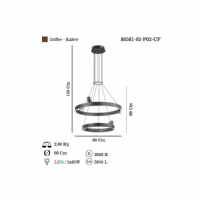 LUCEA 80581-03-P02-CF CORTANA YUVARLAK 2 KATLI LEDLI KAHVE AVIZE 3000K