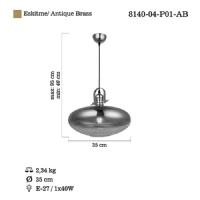 LUCEA 8140-04-P01-AB LAGOS TEKL SARKIT E27X1