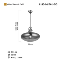 LUCEA 8140-04-P01-FG LAGOS TEKL SARKIT E27X1