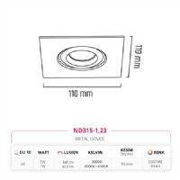 Nevo Sva Alt Led Spot Eskitme Siyah ND315-1