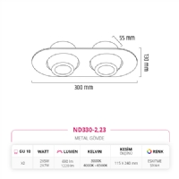 Nevo Sva Alt kili Led Spot Eskitme Siyah ND330-2