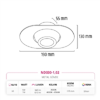 Nevo Sva Alt Led Spot Siyah ND330-1