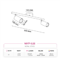 Nevo Sva st kili Led Spot Beyaz Eskitme NS171-2