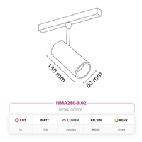 Nevo 48V Magnet Ray Spot Siyah NMA280-3