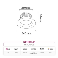 Nevo Sva Alt Led Spot Beyaz ND1002-5