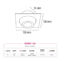 Nevo Sva Alt Led Spot Siyah ND335-1