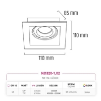 Nevo Sva Alt Led Spot Siyah ND320-1