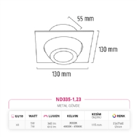 Nevo Sva Alt Led Spot Eskitme Siyah ND335-1