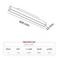 Nevo 48V Linear Magnet Armatr Siyah NMA200-3