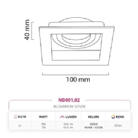 Nevo Sva Alt Led Spot Siyah ND601