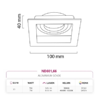 Nevo Sva Alt Led Spot Saten Siyah ND601