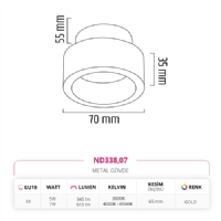 Nevo Sva Alt Led Spot Gold ND338