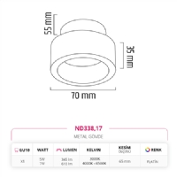 Nevo Sva Alt Led Spot Platin ND338