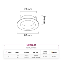 Nevo Sva Alt Led Spot Beyaz ND902