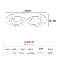 Nevo Sva Alt kili Led Spot Eskitme Antrasit ND348-2