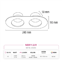 Nevo Sva Alt kili Led Spot Beyaz ND311-2