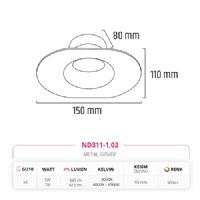 Nevo Sva Alt Led Spot Siyah ND311-1