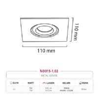 Nevo Sva Alt Led Spot Siyah ND315-1