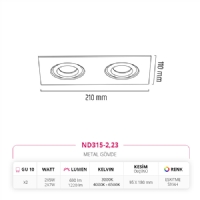 Nevo Sva Alt kili Led Spot Eskitme ND315-2